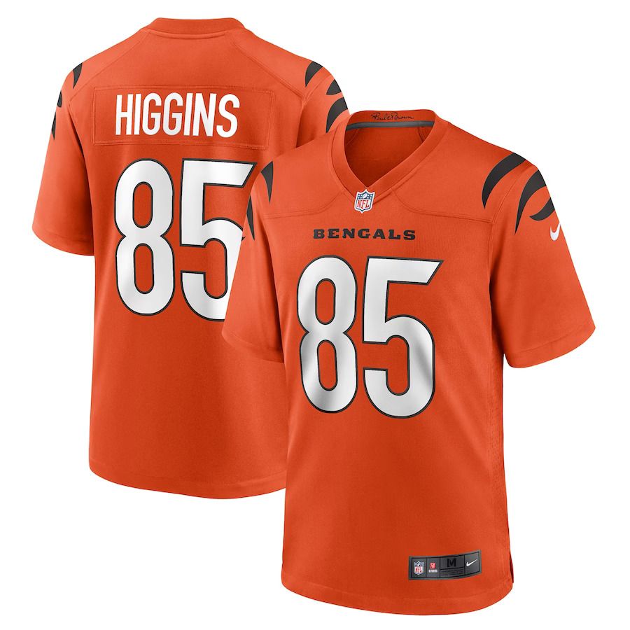 Men Cincinnati Bengals #85 Tee Higgins Nike Orange Game NFL Jersey